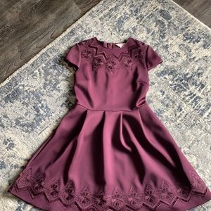Ted Baker plum dress with embroidery